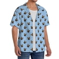 thumbnail image 4 of Xecao offers the french Bulldog Face for Men's Casual Short-sleeved Shirt, a button-up collared shirt with a pocket, perfect for beach vacations and yacht travel in the XX-Large size., 4 of 7