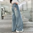 thumbnail image 5 of GYRATEDREAM Girls Jeans Baggy Pants Wide Leg/Flare/Skinny Denim Ripped High Waisted Teen Clothes Casual Streetwear Long Pants with Pocket Kids 5-14Y, 5 of 11