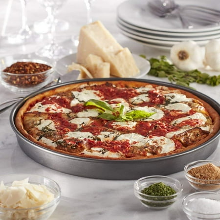 Item is Chicago Metallic 14-Inch Nonstick Deep Dish Pizza Pan