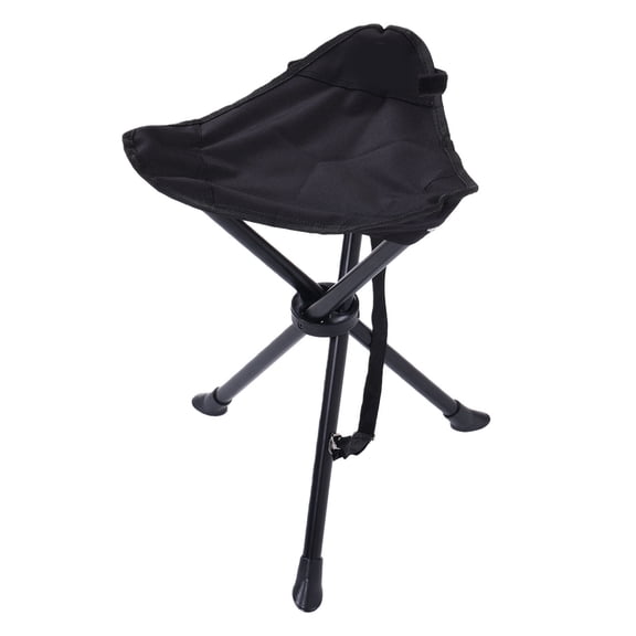Suodoka Folding Tripod Stool 200KG Load Bearing Portable Foldable Chair Outdoor Fishing Camping Picnic Seat Black 22.8 inches / 58 cm