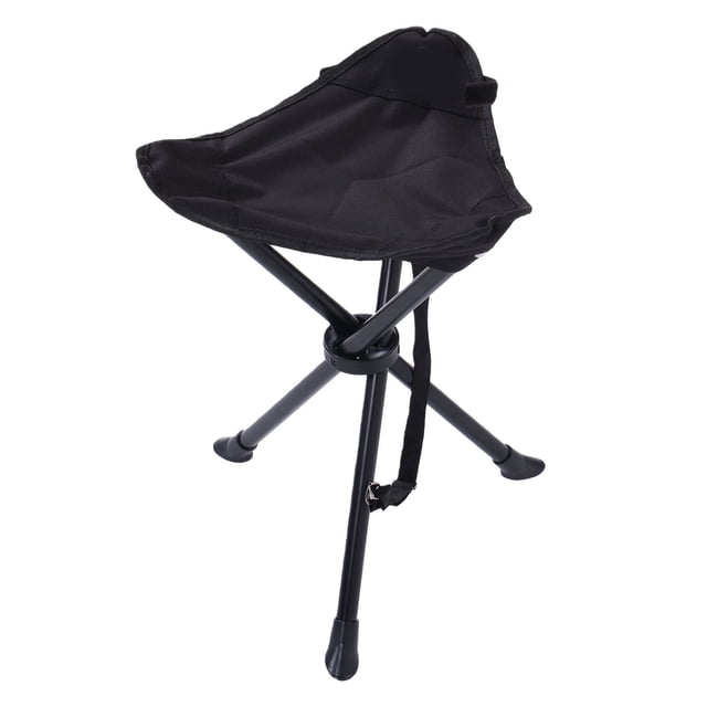 M Buder Silla Plegable Trípode Portátil para Exteriores Taburete de Pesca Grande Negro (58 cm / 22.8 inches)