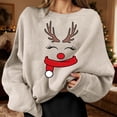 thumbnail image 7 of Christmas Sweatshirt for Men Women Long Sleeve Crewneck Loose Casual Funny Reindeer Face Graphic Sweatshirts Pullover Tops, 7 of 7