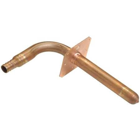 Id Pex Tube - Stub Out,Copper,PEX w/Flange,1/2