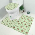 thumbnail image 2 of Green Highland Cow Flower Pattern Bathroom Rugs Sets 3 Piece,Toilet Cover Set,Absorbent Non Slip Bathroom Mats Sets with U-Shaped Contour Rug Toilet Rug Set, 2 of 5
