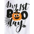 thumbnail image 6 of Seyurigaoka Halloween Baby Cartoon Patterns Print Round Neck Long Sleeve Romper+ Hat, 6 of 9