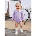 thumbnail image 6 of Cenuakty Baby 3M 6M 12M 18M Girl Romper Long Sleeve Doll Collar Solid Color Bodysuit Infant Fall Playsuit, 6 of 9
