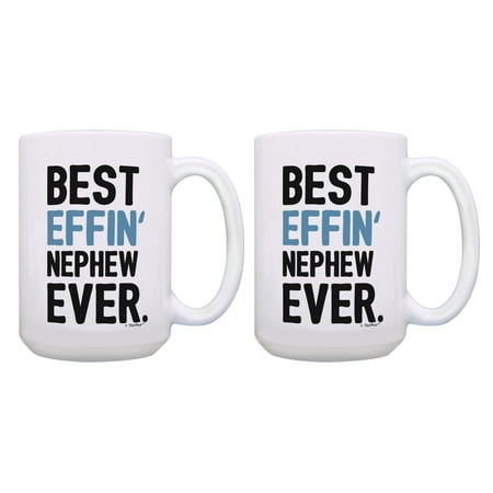 

ThisWear Nephew Cup Set Best Effin Nephew Ever Gifts to Nephew 2 Pack Gift 15oz Coffee Mugs