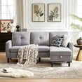 thumbnail image 3 of Soscana Living Room Sectional Sofa Couch with Reversible Ottoman 3 Seater L-shaped Couch Convertible Modular Sofa for Home Small Space Apartment Office Studio,Storage Design,Tool Free Assemble, 3 of 11