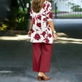 thumbnail image 3 of Hvot&aat 3 Piece Outfits for Women Slim Long Sleeve Cardigan Sleeveless Top Wide Leg Pants Casual Sets for Wedding Guest Party, 3 of 4