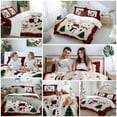 thumbnail image 5 of Christmas Snowman Bedding Duvet Cover Set King Size 4 Pieces and Snowflake Red and Black Buffalo Plaid Bedding Set with Zipper Closure, 1 Comforter Cover 92x106 Inches 1 Flat Sheet & 2 Pillow Cases, 5 of 7