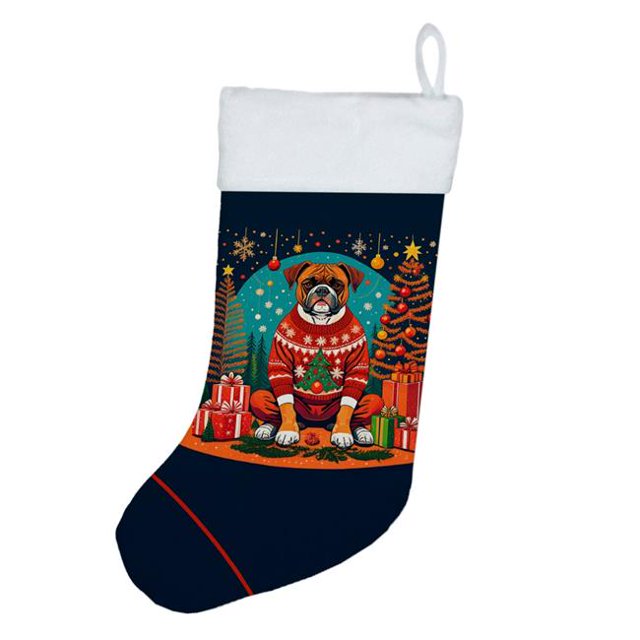 Carolines Treasures DAC1106CS 18 x 13.5 in. Unisex Boxer Polyester Christmas Stocking
