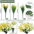 thumbnail image 2 of 12 Bundles Mix Color Artificial Flowers for Outdoors, UV Resistant Fake Flowers Artificial Plants Outdoor No Fade Shrub Plastic Fern Cemetery Flowers Home Porch Outside Cemetery Summer Decor, 2 of 5