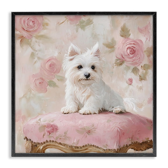 Stupell Industries Fancy Francesca Puppy Black Framed Giclee Art, design by Tina LeCour