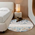 thumbnail image 2 of Small Round Rug 3Ft Washable Non-Slip, Blue Beige Coastal Circle Area Rugs for Living Room Bedroom, Beach Starfish Summer Eucalyptus Vintage Indoor Floor Mats Carpet Runner for Home Decor, 2 of 8