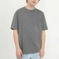 thumbnail image 5 of Kids Boys Tshirt Comfortable Boys Short Sleeve Shirt Grey T-Shirts Baseball Tops 11-12 Years Tshirt Boys, 5 of 5