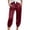 Red, variant on Womens Fashion Solid Comfortable Casual Slimming Mid Waist Sport Capri Pants Mid Calf Length Black L