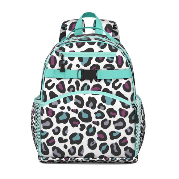Sac à Dos Guépard pour Étudiants Sac à Livres Motif Léopard Imprimé d'Animaux Mignon Léger Grande Capacité Sangle de Poitrine Rentrée Scolaire Sac de Voyage