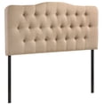thumbnail image 2 of Modern Contemporary King Size Fabric Headboard, Beige Fabric, 2 of 4