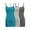 Spring Teal/H.Grey/Charcoal Grey, variant on ShezPretty 3-Pack - Women's Basic Cami with Adjustable Spaghetti Straps Tank Top (Large, Charcoal Grey/White/Black)