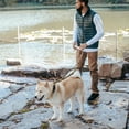 thumbnail image 2 of Unique Bargains Dog Leash Nylon Double Handle Elastic Rope for any Dogs Coffee Color, 2 of 5