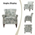 thumbnail image 5 of Wingback Armchairs Set of 2 Accent Chairs Floral Upholstered Sofa Wood Legs Lounge Seat Removable Cushion Home Living Room, 5 of 6