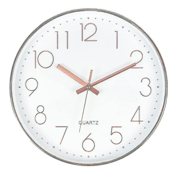 Modern Large Round Wall Clock Without Ticking For Living Room Office And Cafeteria 30cm Rose Gold More Pink