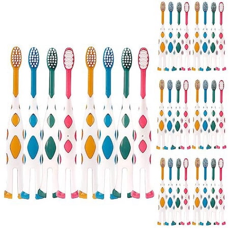 newrichbee 32 Packs Kids Toothbrushes Set, Extra Soft Lovely Little Deer Toothbrush for Kids 2-8 Years (Pink&Orange&Blue&Green)