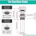 thumbnail image 5 of G1 1/4" Pop-up Retro Sink Plug Waste Click-clack Drain with Overflow Bronzed Brass Universal Sink Drainer Valve Basin Siphon - with Overflow,, 5 of 5