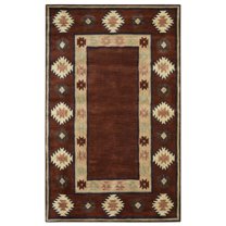 Alora Decor Ryder 6'6" x 9'6" Tribal Burgundy/Tan/Rust/Navy/Sage Hand-Tufted Rug