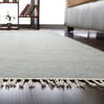 thumbnail image 2 of Rugsotic Carpets Eco-Friendly Woven Hand Woven Kilim Flat Weave Silver Solid Area Rug, 10'x13' Rectangle, Antimicrobial, 2 of 8