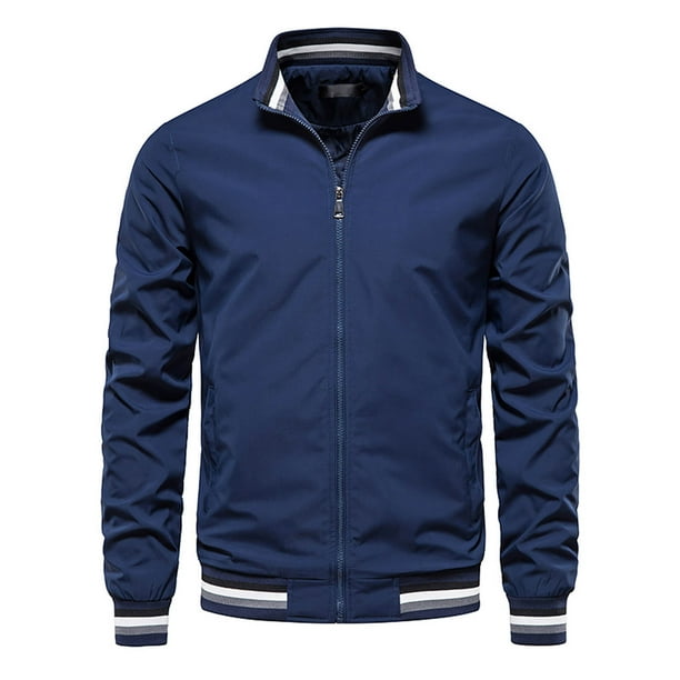 Abrigo de chaqueta de motocicleta con bolsillo a prueba de viento y cremallera informal a prueba de calor para hombres Pompotops oipoqjl26481