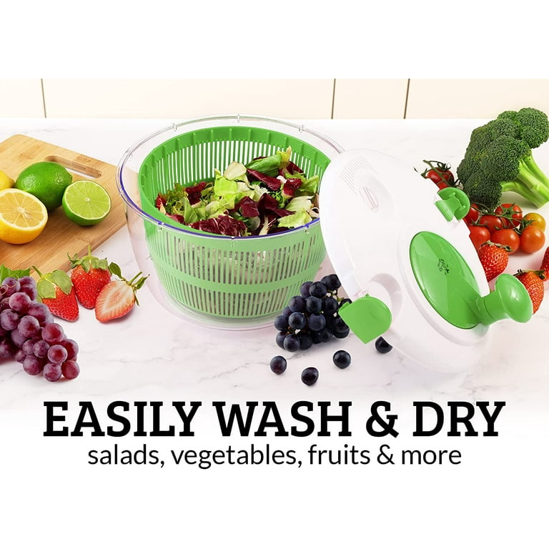 Zulay Kitchen Salad Spinner Large 5L Capacity - Manual Lettuce