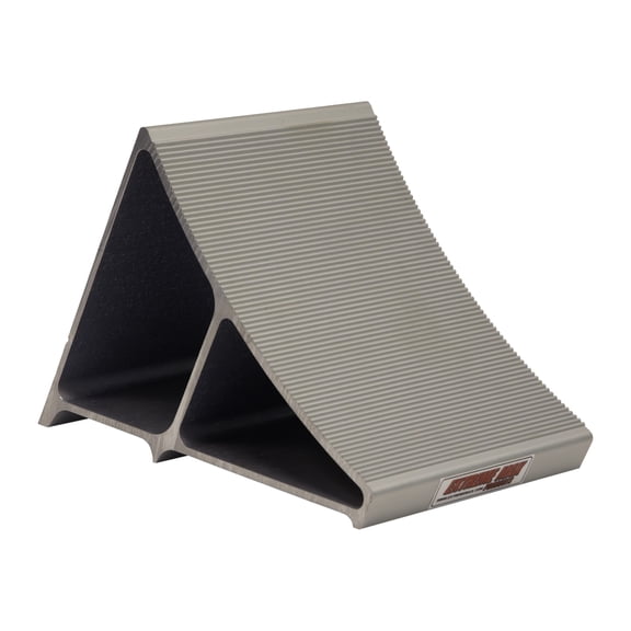 Extreme Max 5001.6792 Premium Lightweight Aluminum Wheel Chock with Ribbed Slope and Grip Teeth - Anti-Slip Claw Base for Trailers, RVs & 5th Wheels