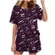 thumbnail image 1 of Conjunto de Pijama de las Mujeres de Moda Casual Color Sólido Manga Corta Cuello Redondo Top Y Pantalones, 1 of 6