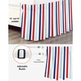 thumbnail image 3 of Red Blue Stripe Wrap Around Bed Skirts for Queen Bed 16" Drop,Bed Skirt with Adjustable Elastic Belt Dust Ruffle Bed Valance for Bedroom Gradient Geometric White Vertical Striped Bed Frame Cover, 3 of 7