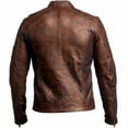 thumbnail image 2 of Veste de Motard en Cuir Brun Veste de Moto en Cuir Vestes de Moto pour Hommes Veste de Motard en Cuir Veste de Moto en Cuir pour Hommes Taille TP pour Hommes, 2 of 4