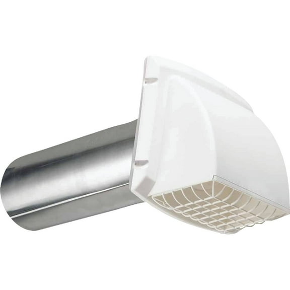 Dundas Jafine ProMax 4 In. White Plastic Dryer Vent Hood BPMH4WZW