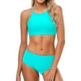 thumbnail image 1 of Charmo Maillot de Bain Bikini à Dos Nu pour Femme, Col Montant, Deux Pièces, 1 of 5