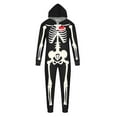thumbnail image 2 of Oalirro Matching Family Halloween Costumes Pajama Sets Skeleton Printed Hooded Long Sleeve Pjs 2Pcs S-XXL, 2 of 5