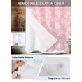 thumbnail image 3 of No Hook Cloth Fabric Shower Curtain with Snap in Liner, Pink Snowflake Christmas Waterproof Shower Curtains Set with See Through Top Window, Xmas Winter Abstract Art Bath Curtains Shower 36"x72", 3 of 6