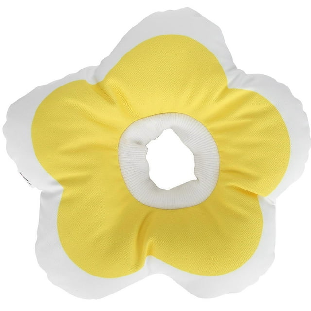 Flower Shaped Pet Recovery Elizabeth Collar Waterproof Cat AntiLicking Collar Pet Supply(Yellow S)