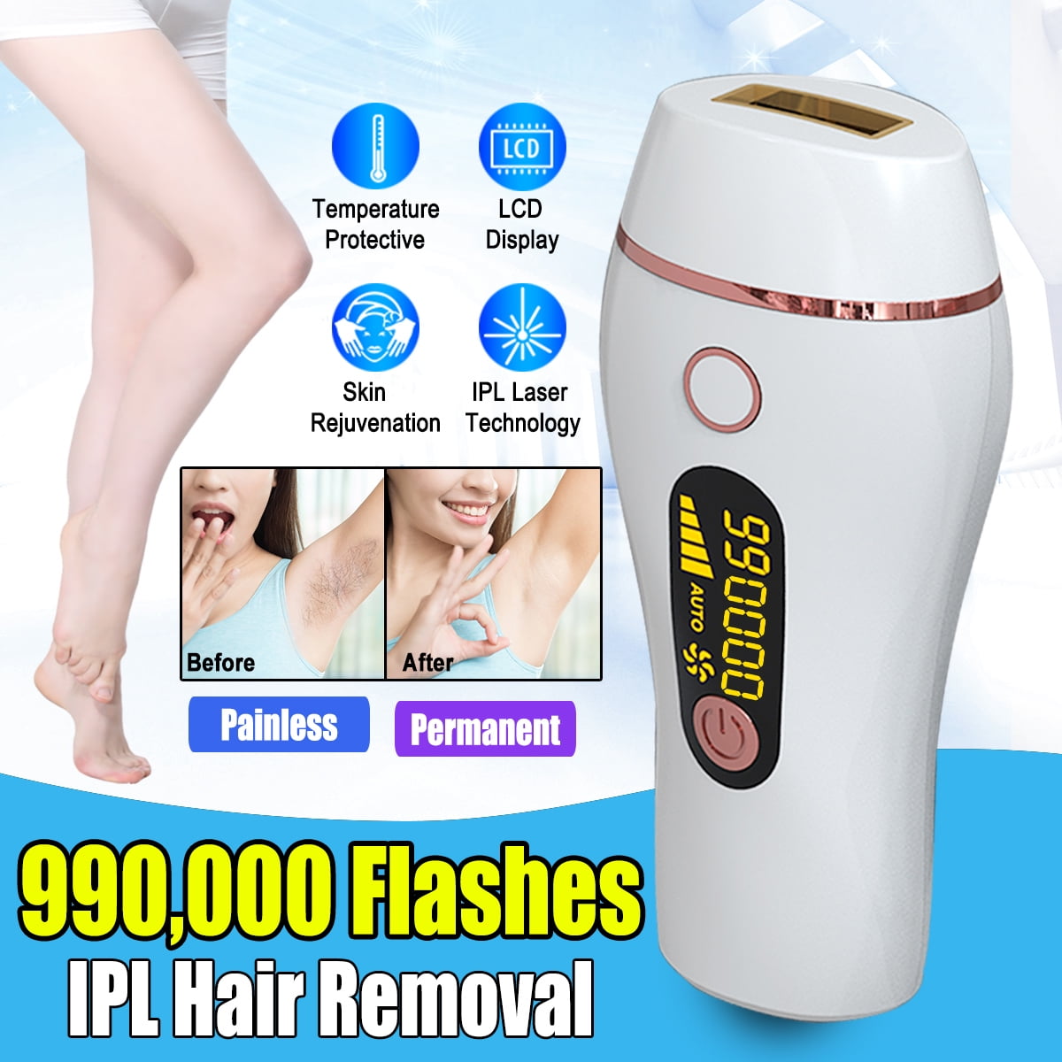 999,999 Flashes IPL Laser Hair Removal Machine Body Painless Men &Women 5 level | Walmart Canada 999,999 Flashes IPL Laser Hair Removal Machine Body Painless Men &Women 5 level | Walmart Canada
