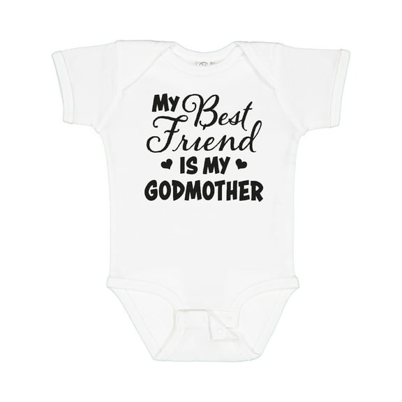 Inktastic My Best Friend is My Godmother with Hearts Boys or Girls Baby Bodysuit
