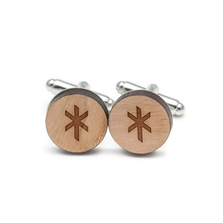 Symbol Cufflinks Cufflinks - Viking Symbol Cufflinks, Wood Cufflinks Hand Made in the USA