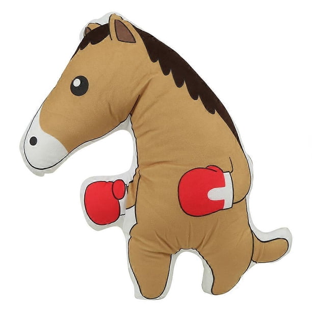Funny Horse Cartoon Emotion Stuffed Toy Doll Stuffed Animal Pet Horse PillowBoxing Horse