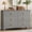Dressers | Gray, variant on Fluted 6 Drawers Dresser for Bedroom, 47.2" Wide Modern Chest of Drawers with Metal Handle, Wooden Dresser Organizer for Bedroom, Living Room, Hallway, Entryway, Light Green