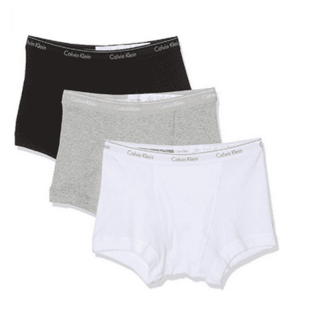 Calvin Klein Men's 100% Cotton Classic Fit 3 Pack Trunks, B/W/G, XL