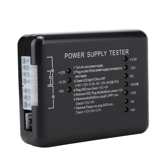 Probador de Fuente de Alimentacia para Ordenador y PC, 24 pinos, compatible Con Psu Atx HDD, Luz Indicador, Diseño Enchufable