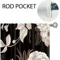 thumbnail image 5 of Black Gold Floral Rose Kitchen Curtains Rustic Flower Bathroom Curtains Window Treatment Drapes Tier Botanical Plant Country Vintage Boho Cafe Small Bedroom Short Curtain 2 Panels 27.5x39 Inch, 5 of 6