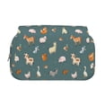 thumbnail image 2 of Rateoe Farm Animal Pattern Double Clamshell Pen Case, Storage Organizer with Two Zipper Compartments– Holds Up to 50 Pencils & Pens, 2 of 6